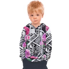 Floral Skeletons Kids  Overhead Hoodie by GardenOfOphir