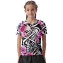 Floral Skeletons Kids  Frill Chiffon Blouse View1