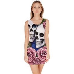 Skulls And Flowers Bodycon Dress by GardenOfOphir