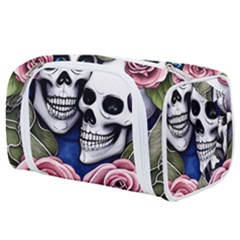 Skulls And Flowers Toiletries Pouch by GardenOfOphir