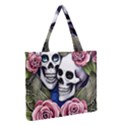 Skulls and Flowers Zipper Medium Tote Bag View2