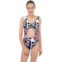 Skulls and Flowers Center Cut Out Swimsuit View1