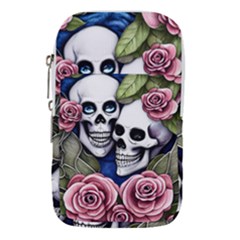 Skulls And Flowers Waist Pouch (small) by GardenOfOphir