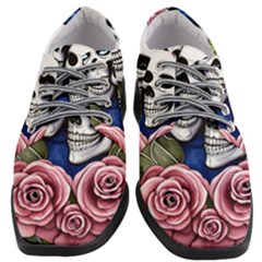 Skulls And Flowers Women Heeled Oxford Shoes by GardenOfOphir