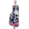 Skulls and Flowers Half Sleeves Maxi Dress View1