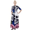 Skulls and Flowers Half Sleeves Maxi Dress View2