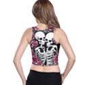 black and white rose sugar skull Racer Back Crop Top View2