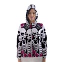 black and white rose sugar skull Women s Hooded Windbreaker View1