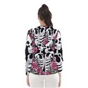 black and white rose sugar skull Women s Hooded Windbreaker View2