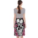 black and white rose sugar skull Midi Beach Skirt View2