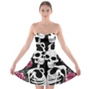 black and white rose sugar skull Strapless Bra Top Dress View1