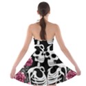 black and white rose sugar skull Strapless Bra Top Dress View2