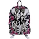 black and white rose sugar skull Travelers  Backpack View3