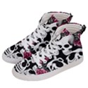 black and white rose sugar skull Men s Hi-Top Skate Sneakers View2