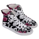 black and white rose sugar skull Men s Hi-Top Skate Sneakers View3