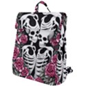 black and white rose sugar skull Flap Top Backpack View1