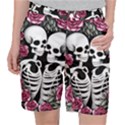 black and white rose sugar skull Pocket Shorts View1