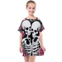 black and white rose sugar skull Kids  One Piece Chiffon Dress View1