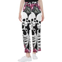 Black And White Rose Sugar Skull Women s Pants  by GardenOfOphir