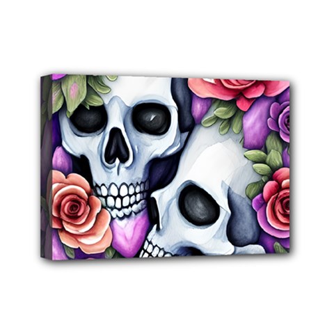 Floral Skeletons Mini Canvas 7  X 5  (stretched) by GardenOfOphir