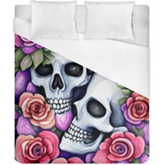 Floral Skeletons Duvet Cover (california King Size) by GardenOfOphir