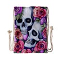 Floral Skeletons Drawstring Bag (Small) View1