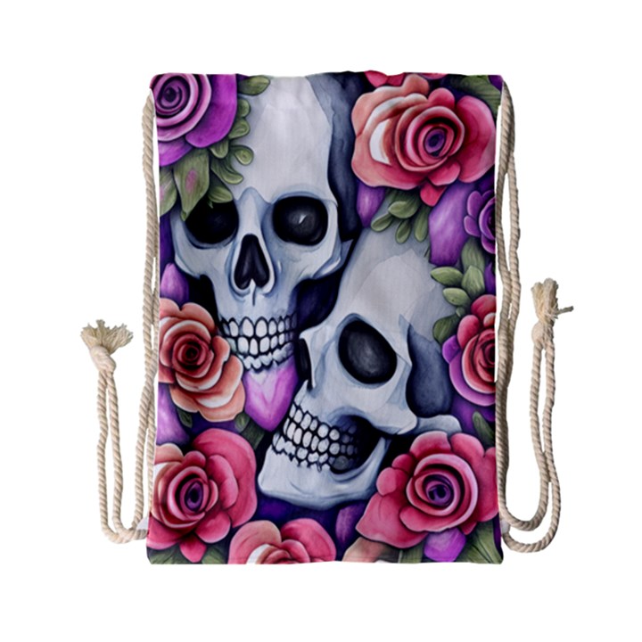 Floral Skeletons Drawstring Bag (Small)