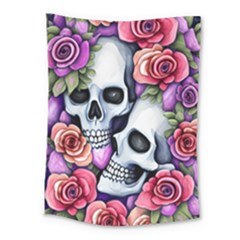 Floral Skeletons Medium Tapestry by GardenOfOphir