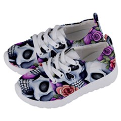 Floral Skeletons Kids  Lightweight Sports Shoes by GardenOfOphir