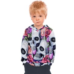 Floral Skeletons Kids  Overhead Hoodie by GardenOfOphir