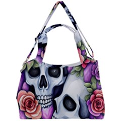 Floral Skeletons Double Compartment Shoulder Bag by GardenOfOphir