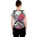 Gothic Floral Skeletons Crew Neck Crop Top View2