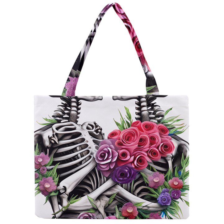 Gothic Floral Skeletons Mini Tote Bag