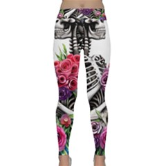 Gothic Floral Skeletons Classic Yoga Leggings by GardenOfOphir