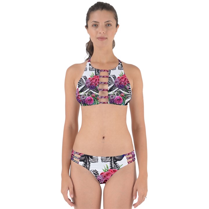 Gothic Floral Skeletons Perfectly Cut Out Bikini Set