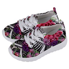 Gothic Floral Skeletons Kids  Lightweight Sports Shoes by GardenOfOphir