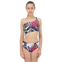 Gothic Floral Skeletons Spliced Up Two Piece Swimsuit by GardenOfOphir