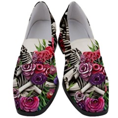 Gothic Floral Skeletons Women s Chunky Heel Loafers by GardenOfOphir