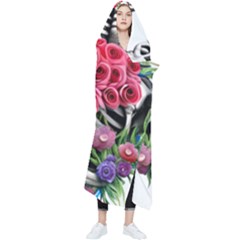 Gothic Floral Skeletons Wearable Blanket by GardenOfOphir