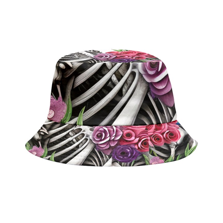 Gothic Floral Skeletons Inside Out Bucket Hat