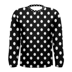 Black And White Polka Dots Men s Long Sleeve Tee by GardenOfOphir