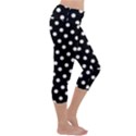 Black And White Polka Dots Capri Yoga Leggings View3