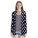 Black And White Polka Dots Drape Collar Cardigan View1