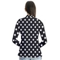 Black And White Polka Dots Drape Collar Cardigan View2