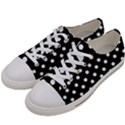 Black And White Polka Dots Men s Low Top Canvas Sneakers View2