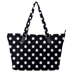 Black And White Polka Dots Full Print Shoulder Bag