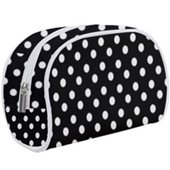 Black And White Polka Dots Make Up Case (large) by GardenOfOphir