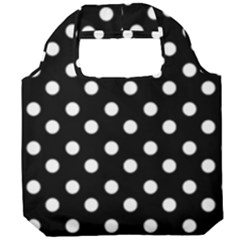 Black And White Polka Dots Foldable Grocery Recycle Bag by GardenOfOphir