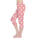 Coral And White Polka Dots Capri Leggings  View3