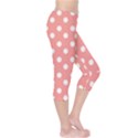 Coral And White Polka Dots Capri Leggings  View4